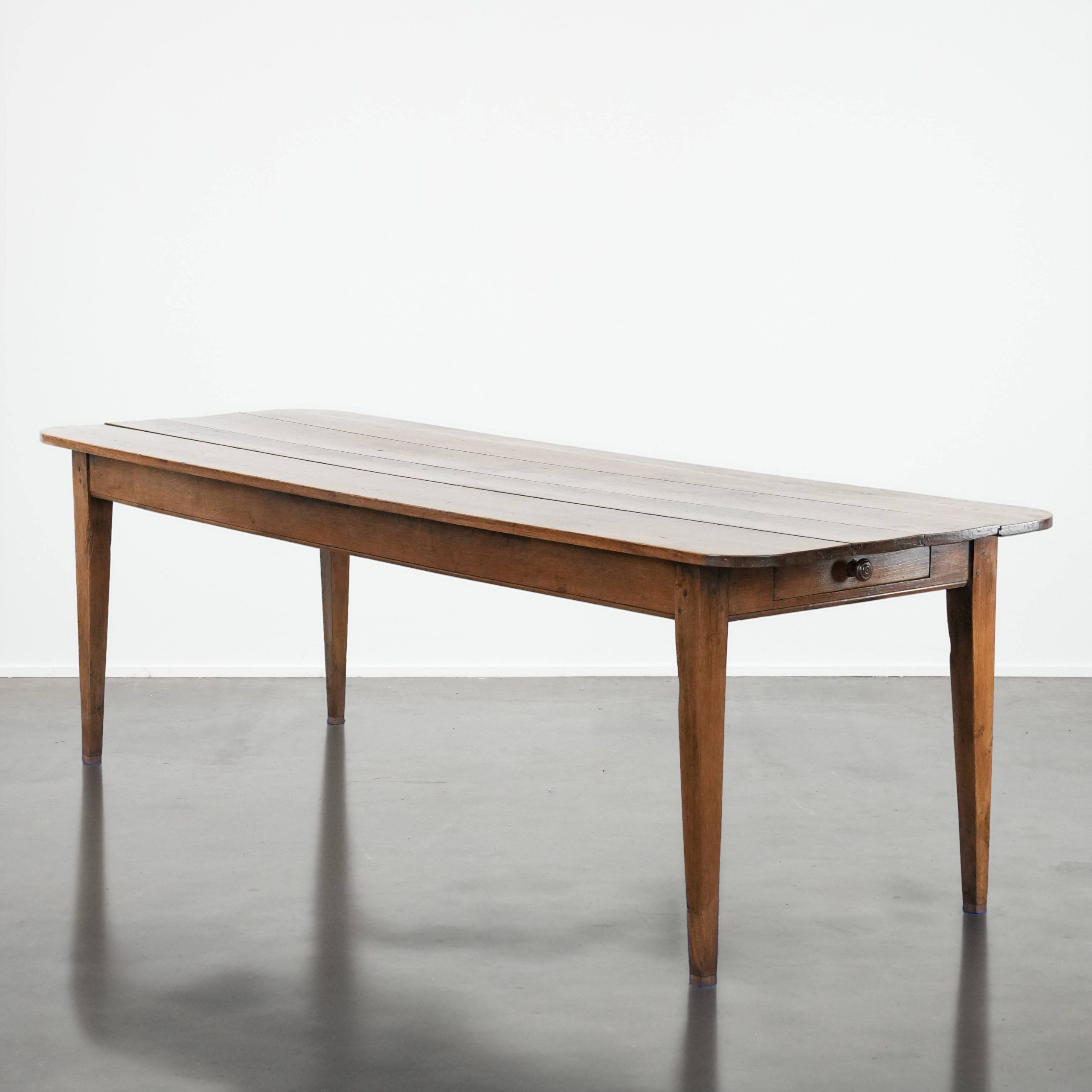 Large antique dining table for 6 to 8 people with two functional drawers