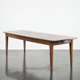 Large antique dining table for 6 to 8 people with two functional drawers