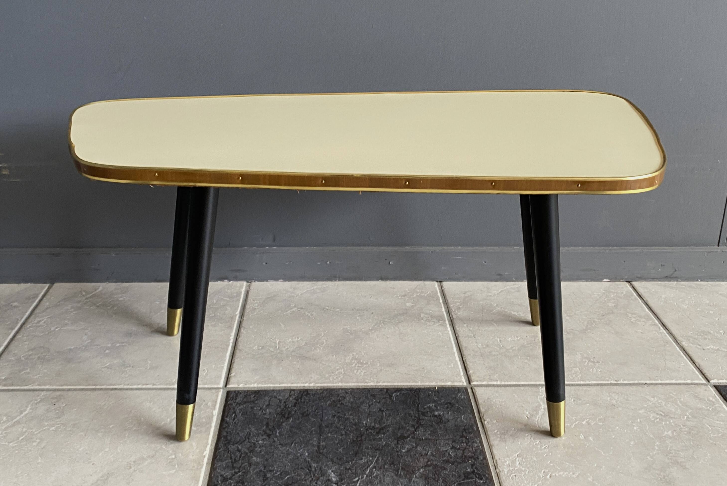 low Yellow formica side table 1960s