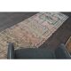 1970s Turkish Oushak Handmade Wool Cotton Orange Runner Rug 91x291