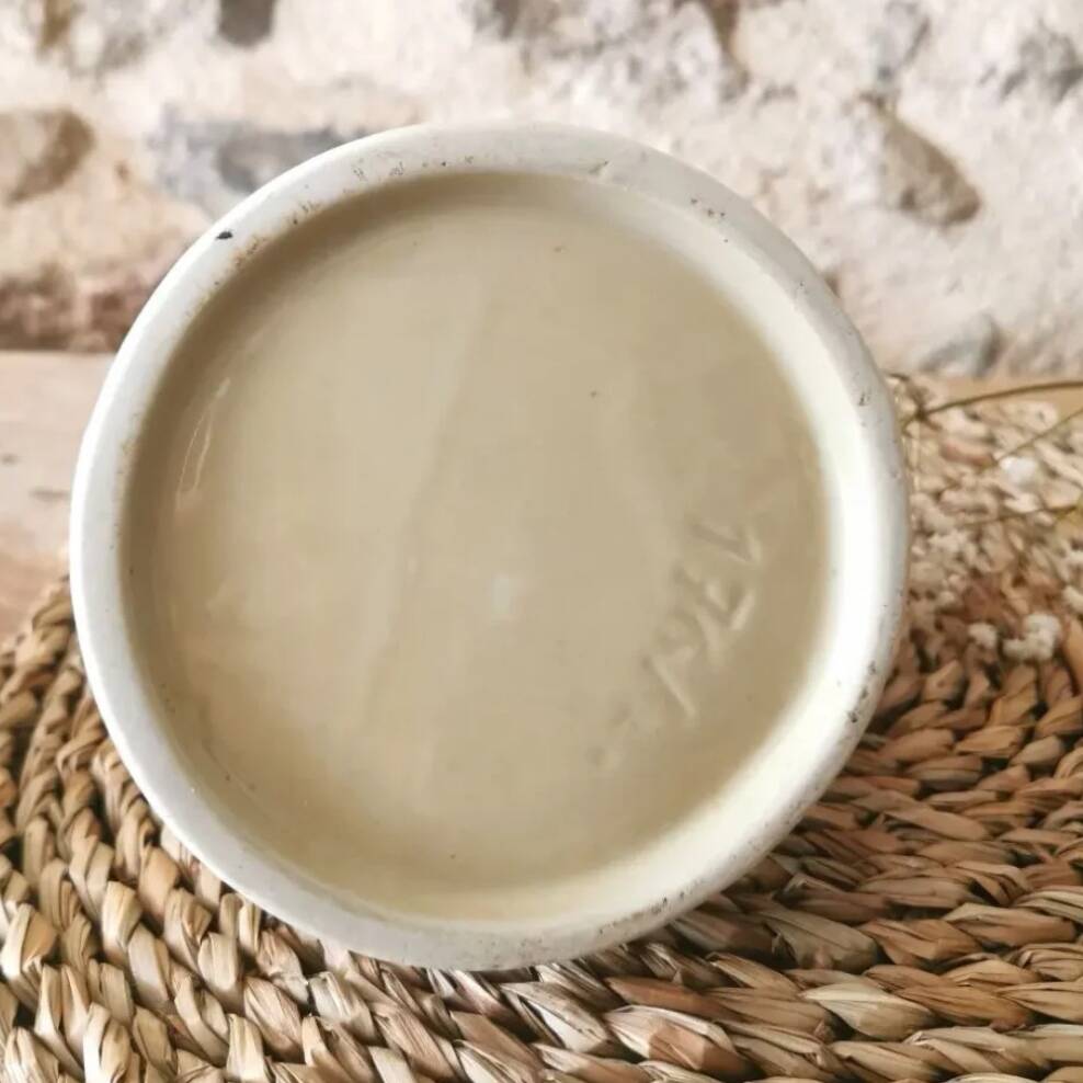 Pichet Tonneau Vintage, Barbotine blanc cassé