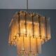 Chandelier in brass and structured ice glass, 1950s, Austria