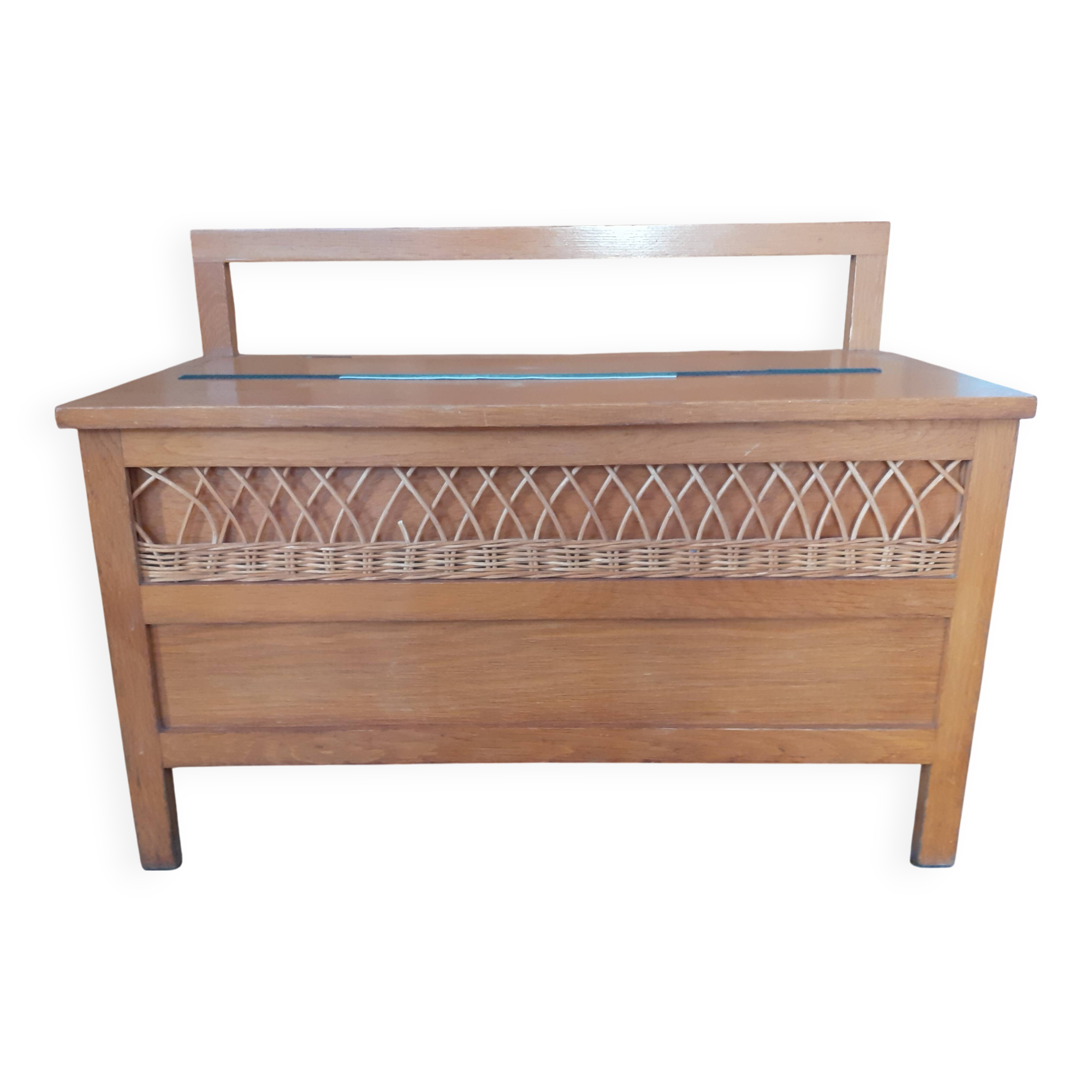 Banc coffre vintage bois