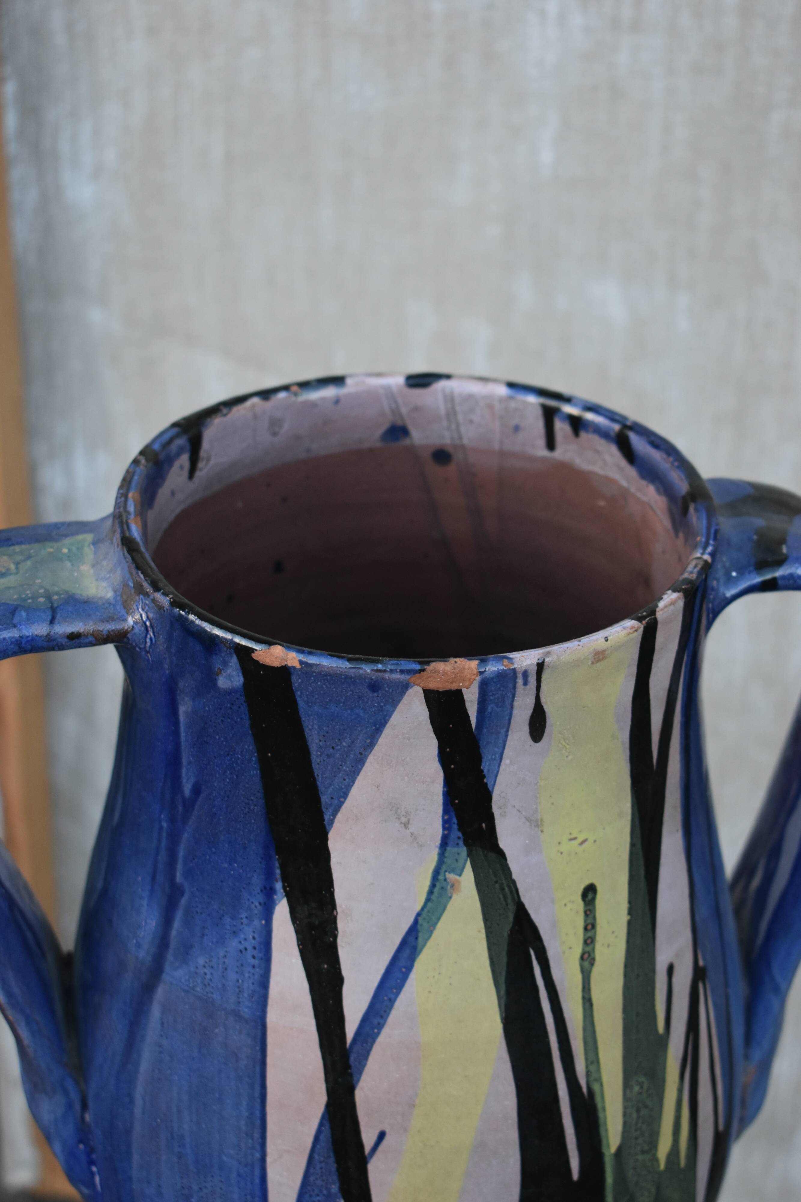 Large antique glazed terracotta jar/vase from Romania