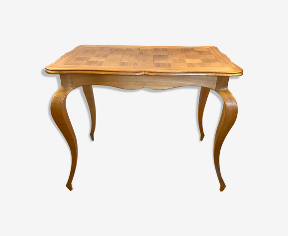 Table console bureau ancien en marqueterie