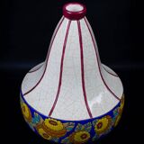 Art Deco Longwy spinning top vase in cloisonné enamel - 1930s