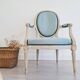 Louis XVI medallion armchair renovated velvet