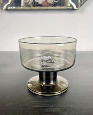 Champagne or dessert coupe bearing the Mobil Pegasus logo, 1970, France