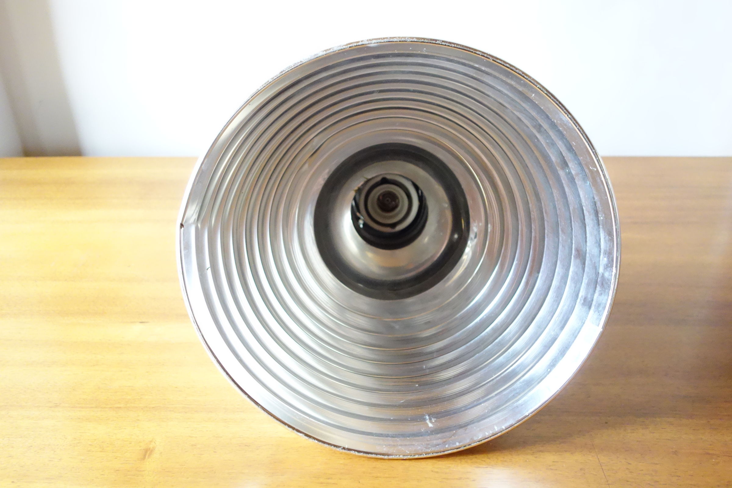 Hanging lamp industrial aluminum 1950 1960