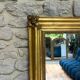 Antique mirror gilded with gold leaf 149cm mercury glass