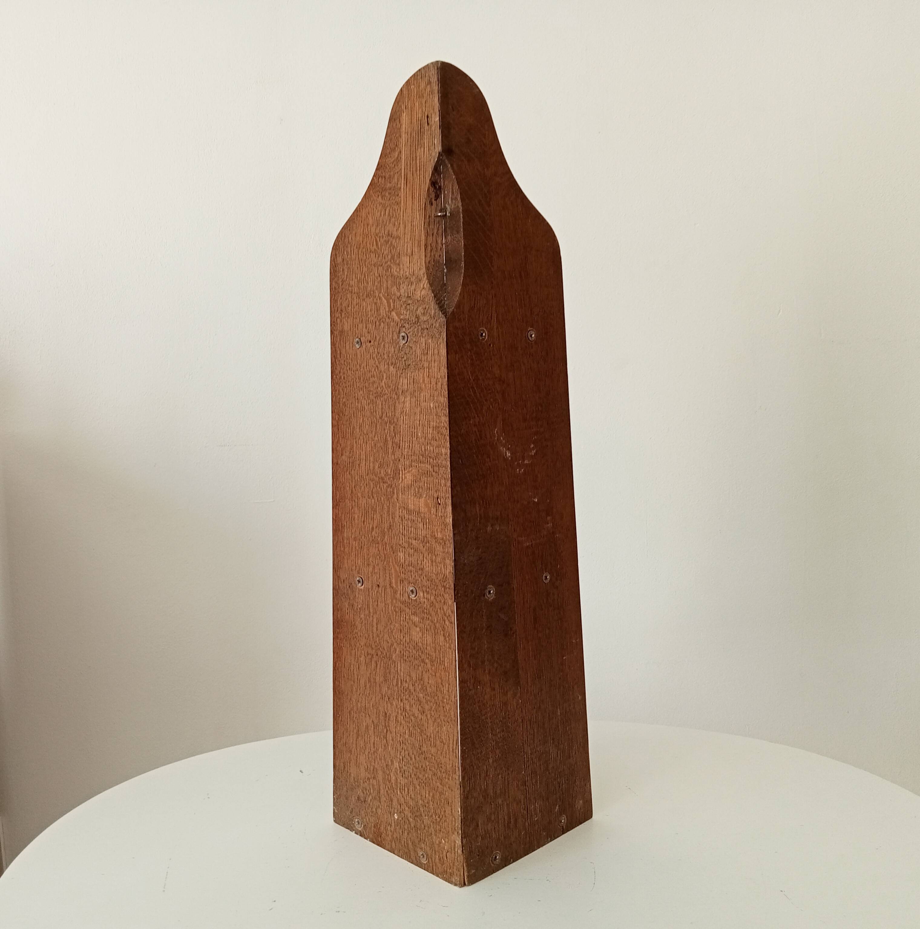 Vintage corner wall shelf in solid oak