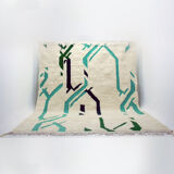 AIRLINES, Moroccan carpet beni ouarain wool, Moroccan handmade, signed designer khalil minka
