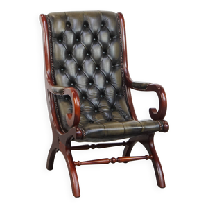 fauteuil Chesterfield - cuir bois