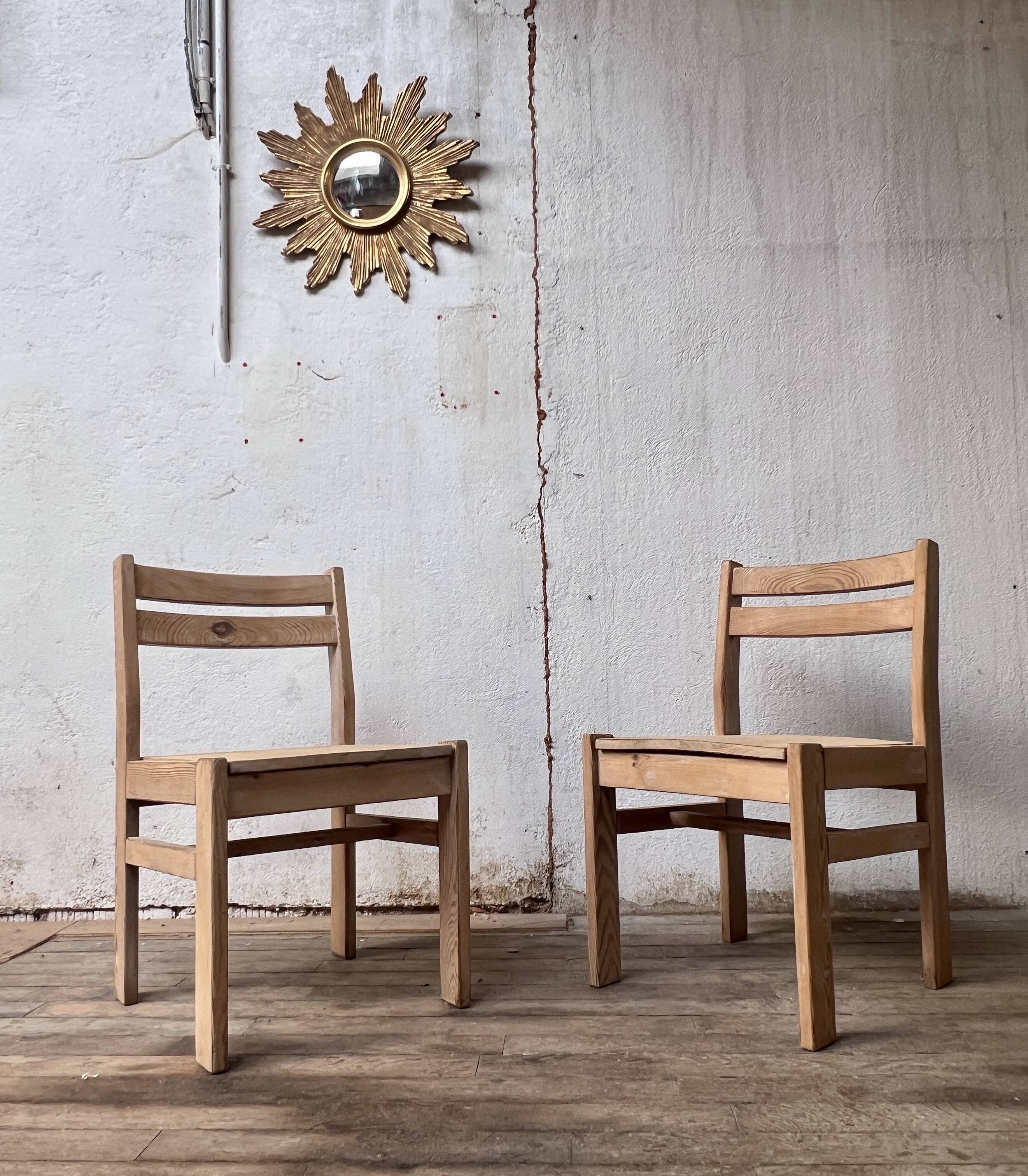 Pair of vintage dlg charlotte perriand Illmari tapiovaara chairs