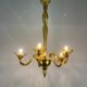 Venetian Chandlier in Murano glass of yellow color amber, 5 arms of light