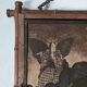 Antique Asian decorative triptych mirror with chain wall decoration in wood.