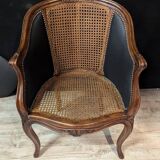 Louis XV office chair with canework