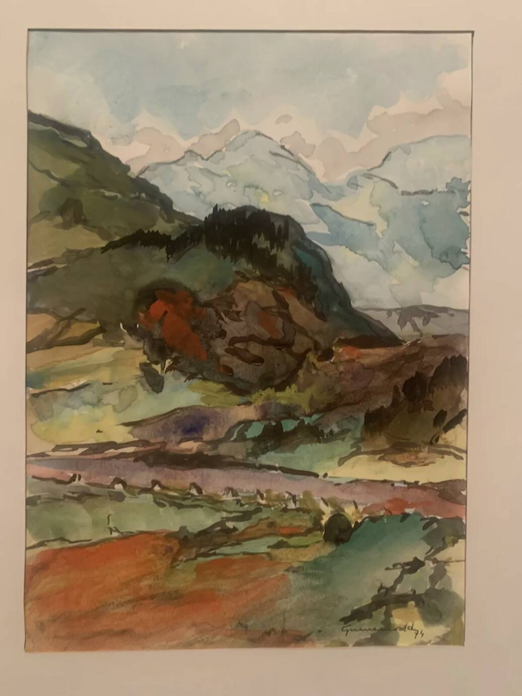 Jean Jacques GRUNENWALD (1911 - 1982) - Gouache - Mountain Landscape