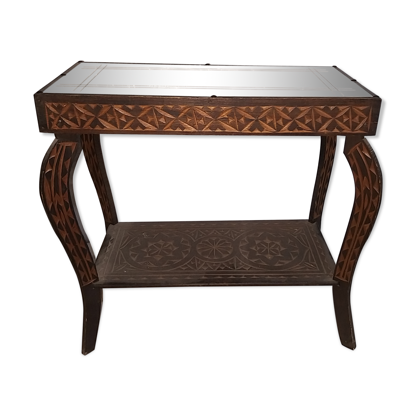 Table d'appoint avec miroir
