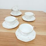 Coffee set in white and gold porcelain