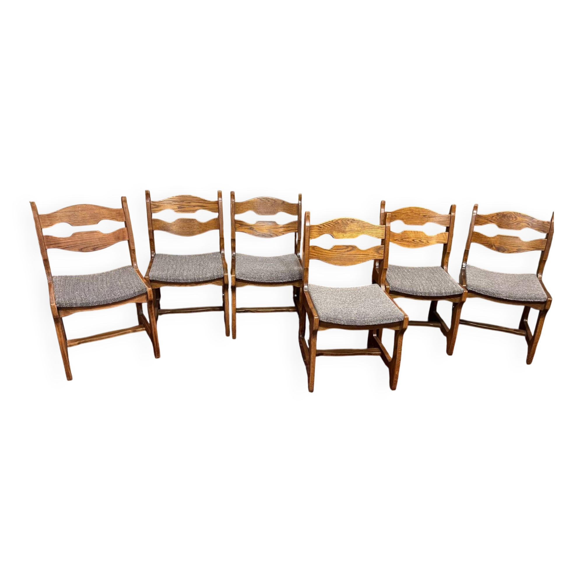 Série de 6 chaises brutalistes