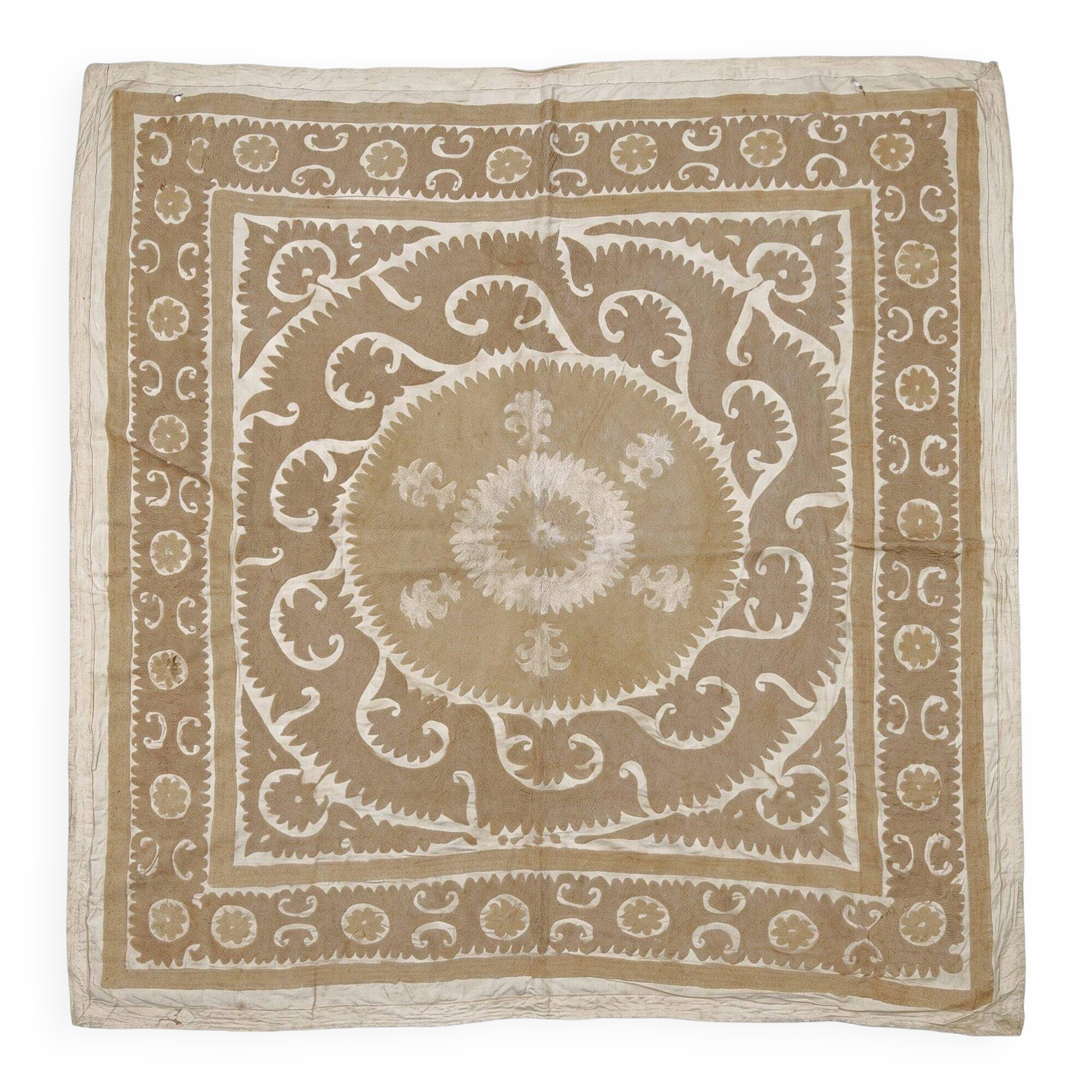 Vintage hand-embroidered tablecloth 145x156 cm