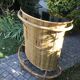 Rattan and bamboo bar & his 2 stools vintage 1950