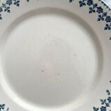 4 assiettes plates en terre de fer « Barbeaux » faience Clairefontaine