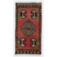 Hand-knotted Small Rug. Vintage Door Mat. Turkish Wool Seat Cover. Entryway Mat. Kitchen Rug