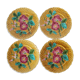4 Plates sarreguemines in bubble flowers of rosehies