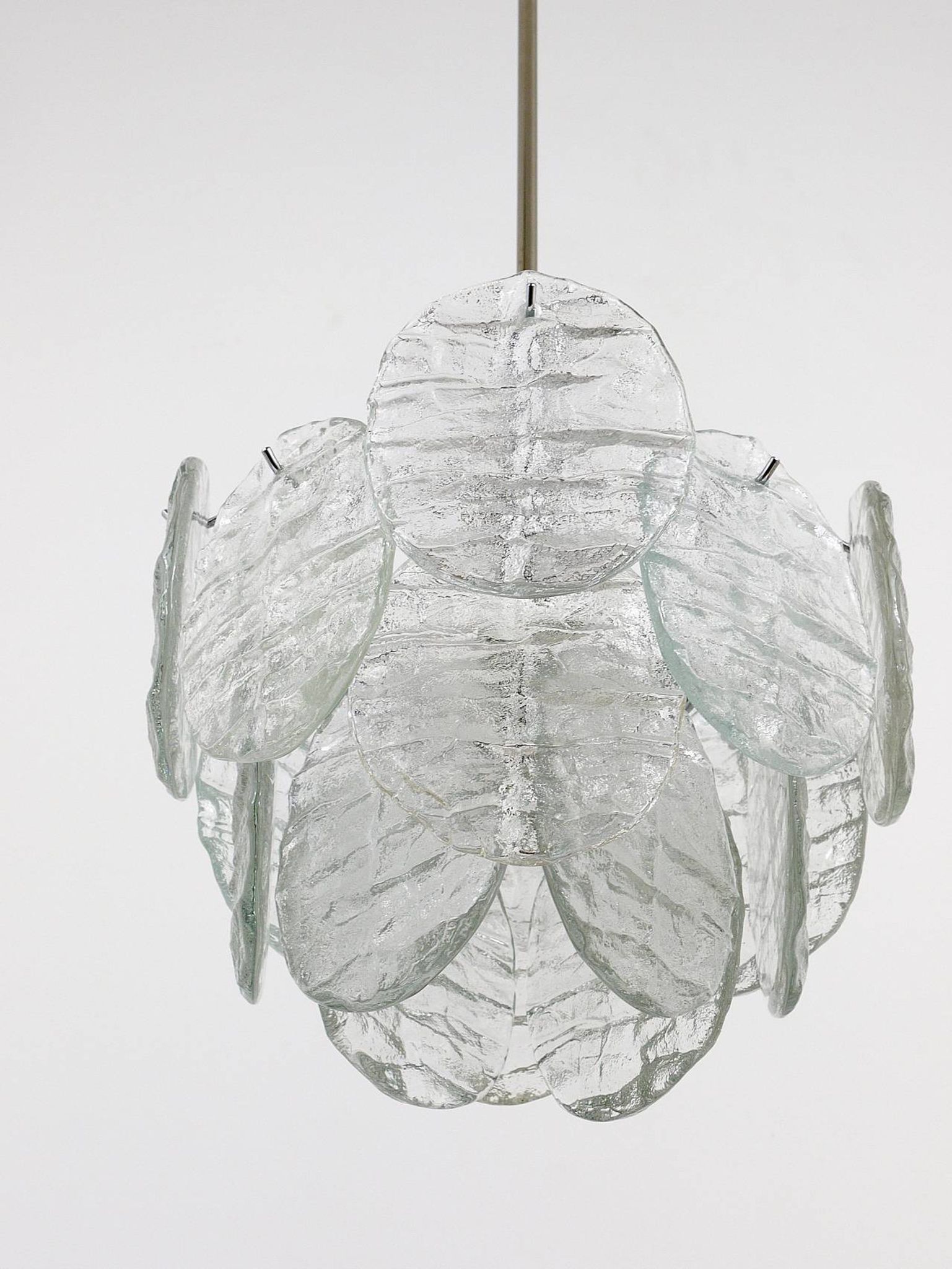 J.T. Kalmar Vienna Lustre Mid-Century in Glazed Glass, Austria, 1960s
