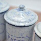 Set of 5 spice pots in enamelled sheet metal