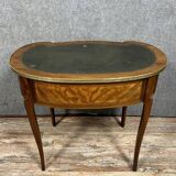 Louis XV style kidney-shaped desk with marquetry on all sides, circa 1850