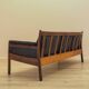 Rosewood sofa Gunnar Myrstrand for Källemo, black leather, 1960s