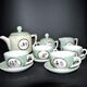 Toy Dinette Tea set in iridescent porcelain - silkscreened doll decoration 1920