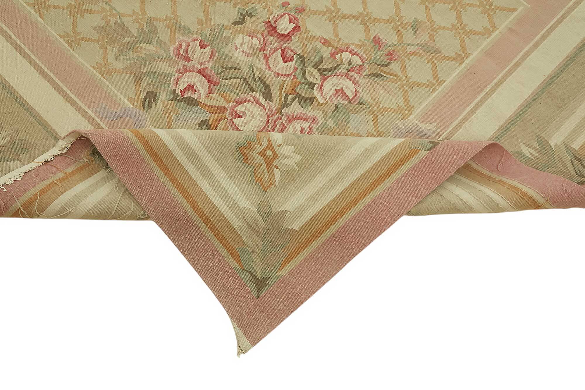 Handmade European Vintage Aubusson Kilim 307 cm x 429 cm