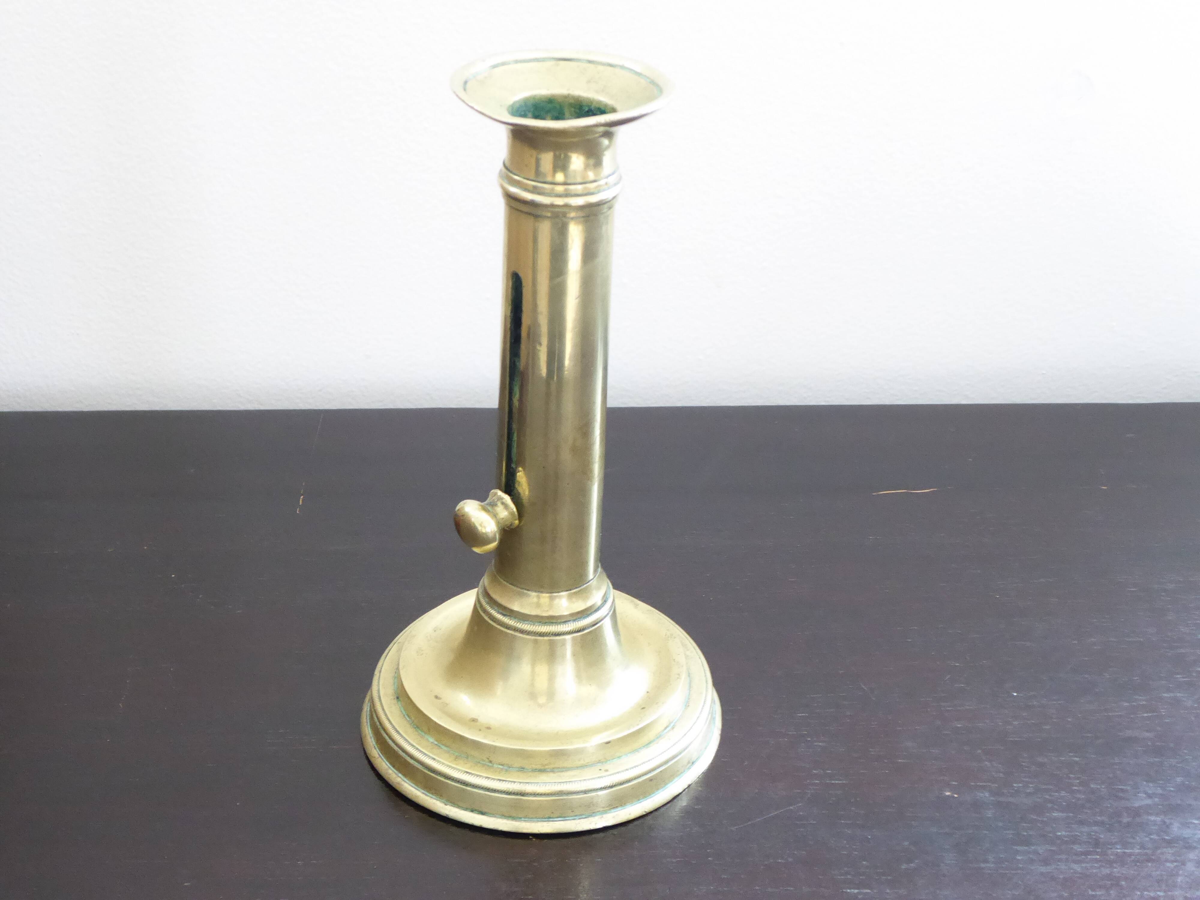 Golden brass candle holder