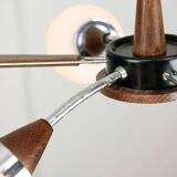 Mid-Century Modern Italian Chrome and Opaline Chandelier