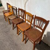 Set of 6 mismatched bistro chairs