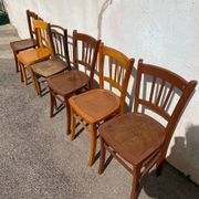 Set of 6 mismatched bistro chairs