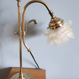 Brass table lamp and glass paste