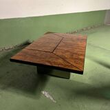 Table basse cocktail Paul Michel en bois de loupe