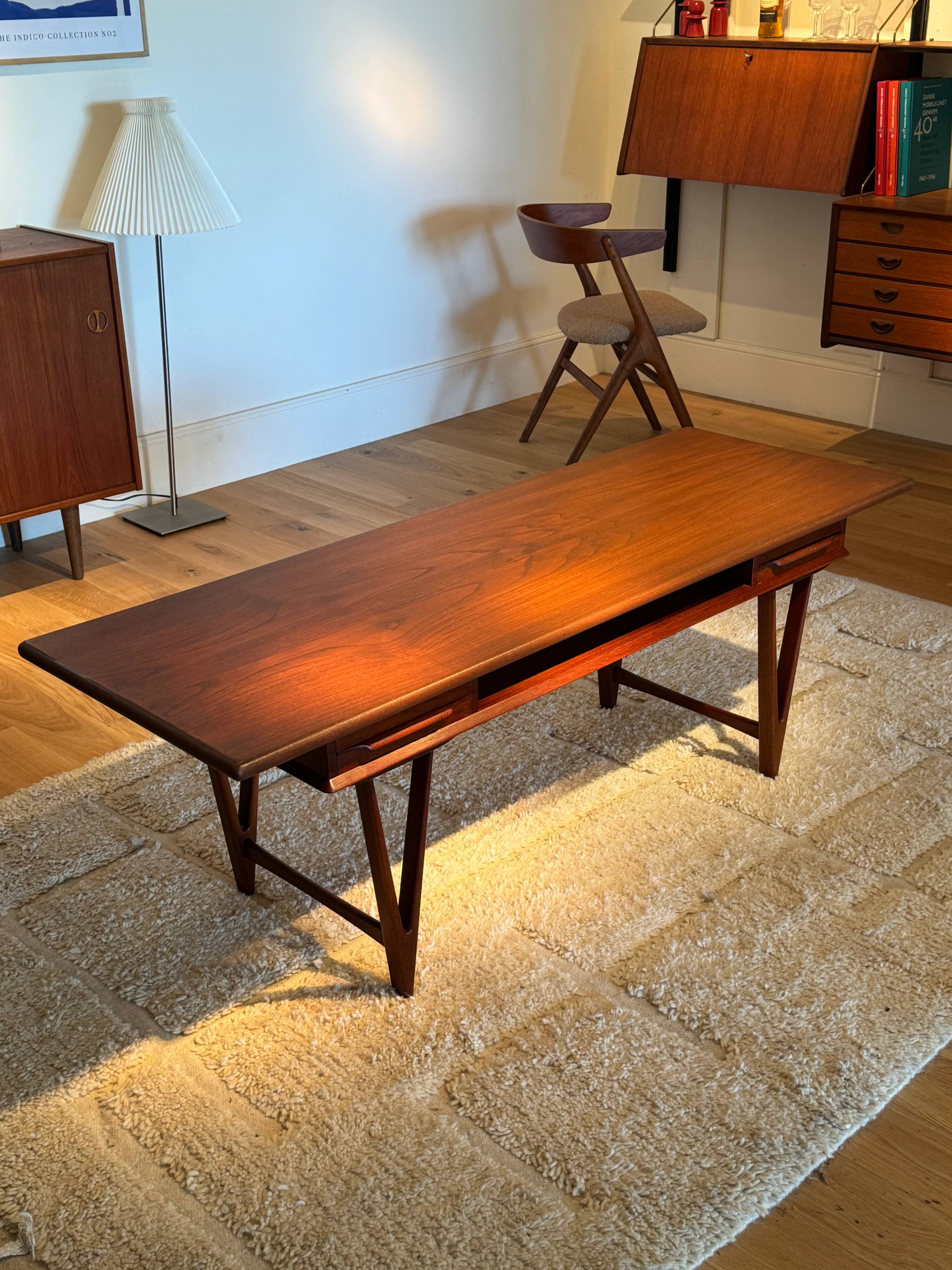 Vintage Danish teak coffee table by E.W. Bach for Toften Møbelfabrik