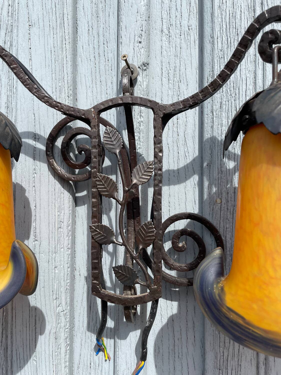 Applique vigne en fer forgé art nouveau