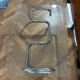 1970s design coffee table in rectangular glass with chrome legs