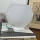 Globe lampshade in white opal, open for wall lamp chandelier, 20 cm.