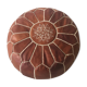 Pouf cuir couleur tabac