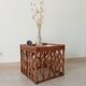 Table basse vintage en bambou et rotin années 60/70