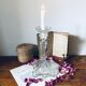 glass candlestick "The lion and the rose"