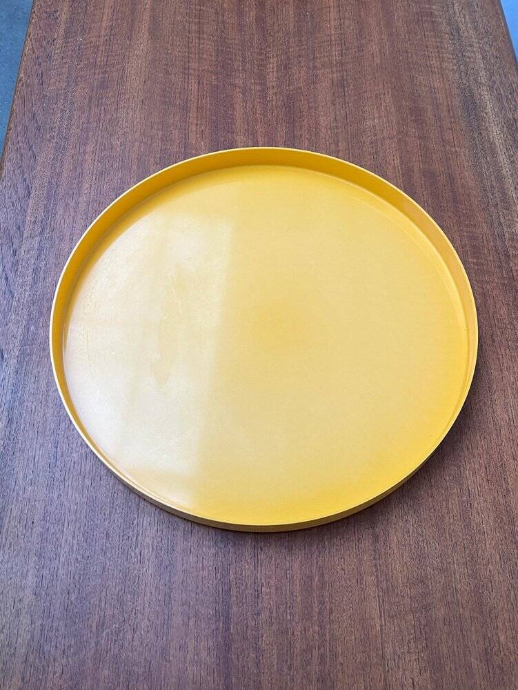 Yellow Melamine Plateau, Space Era, Mid-Century Swedish, 1960s